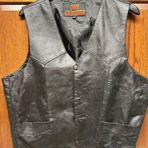 Black Leather Vest for Men
